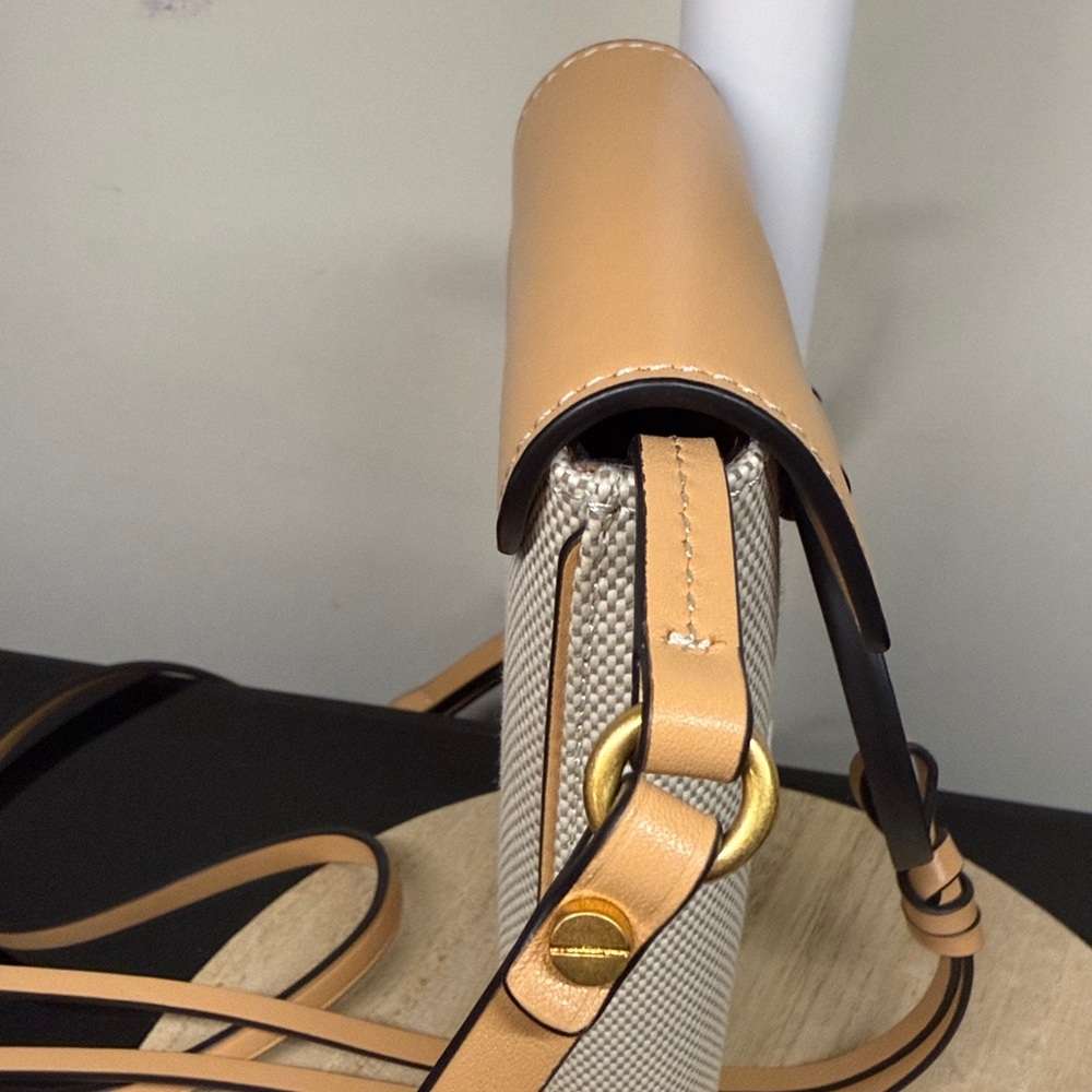 Tory Burch Miller Natural Vachetta Phone Crossbody - Picture 6 of 14
